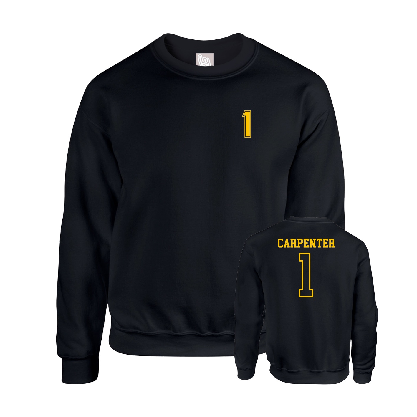 Fleece Crew — Chest Back in Black