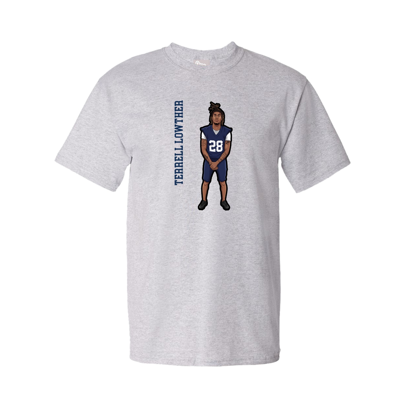 Tee — Name Vertical in Grey