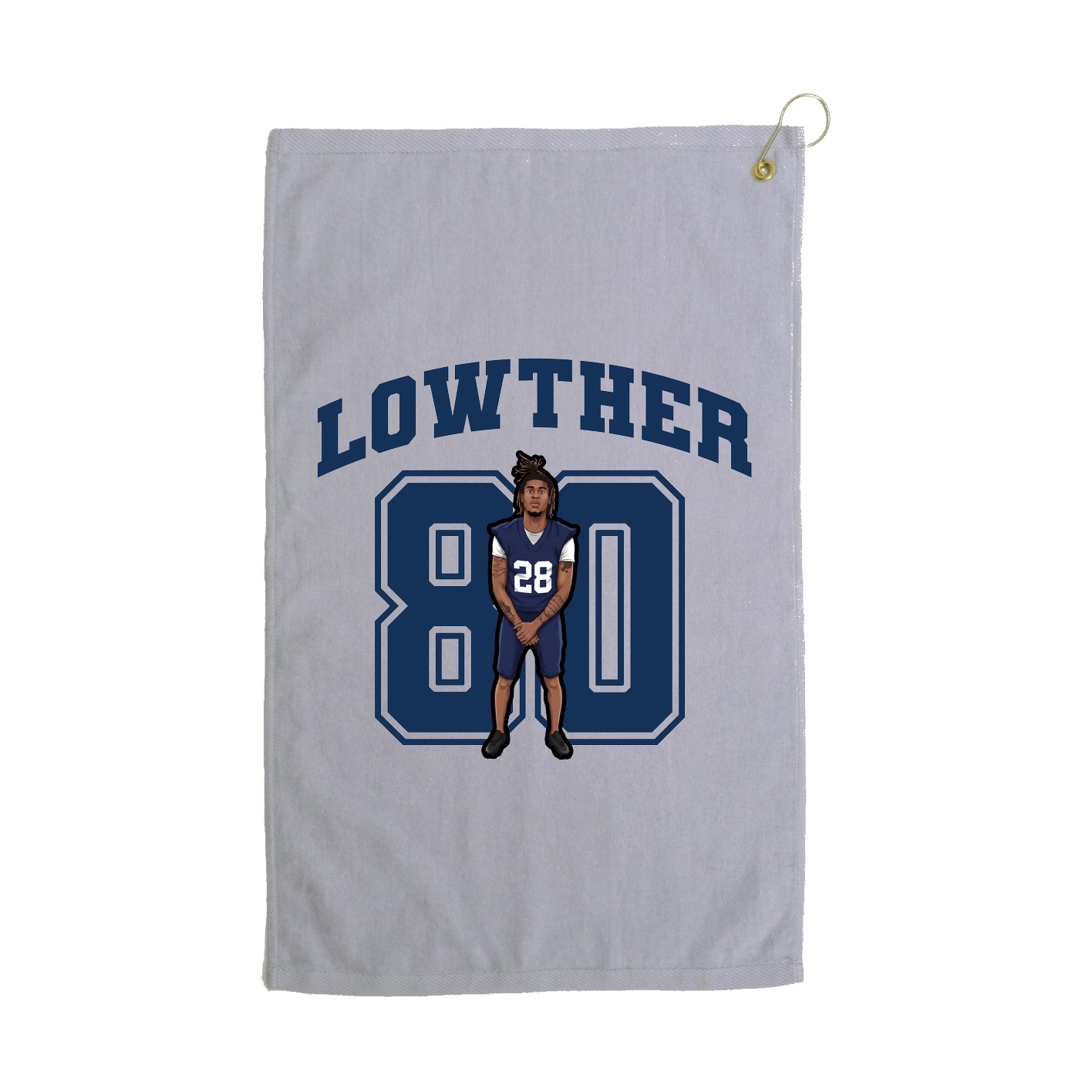Golf Towel — Number in Grey