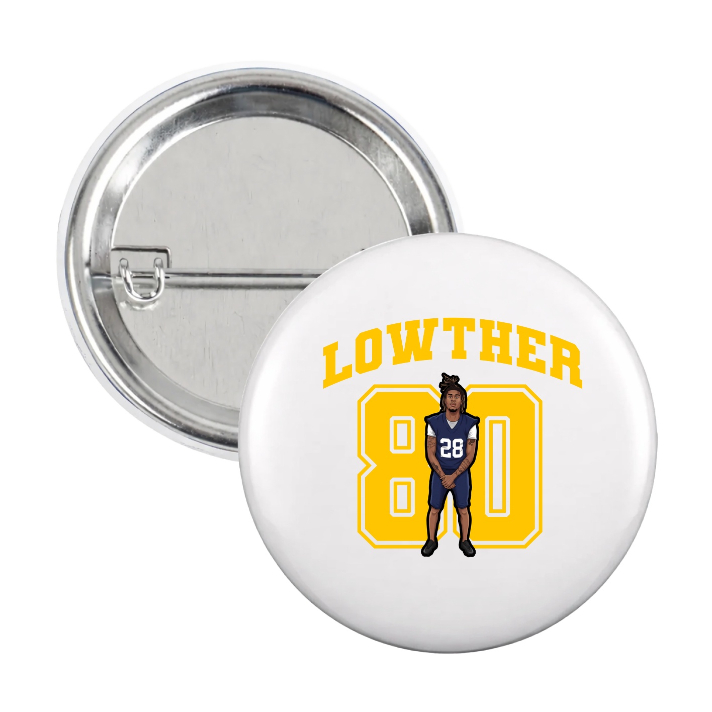Game Day Button — Number in White