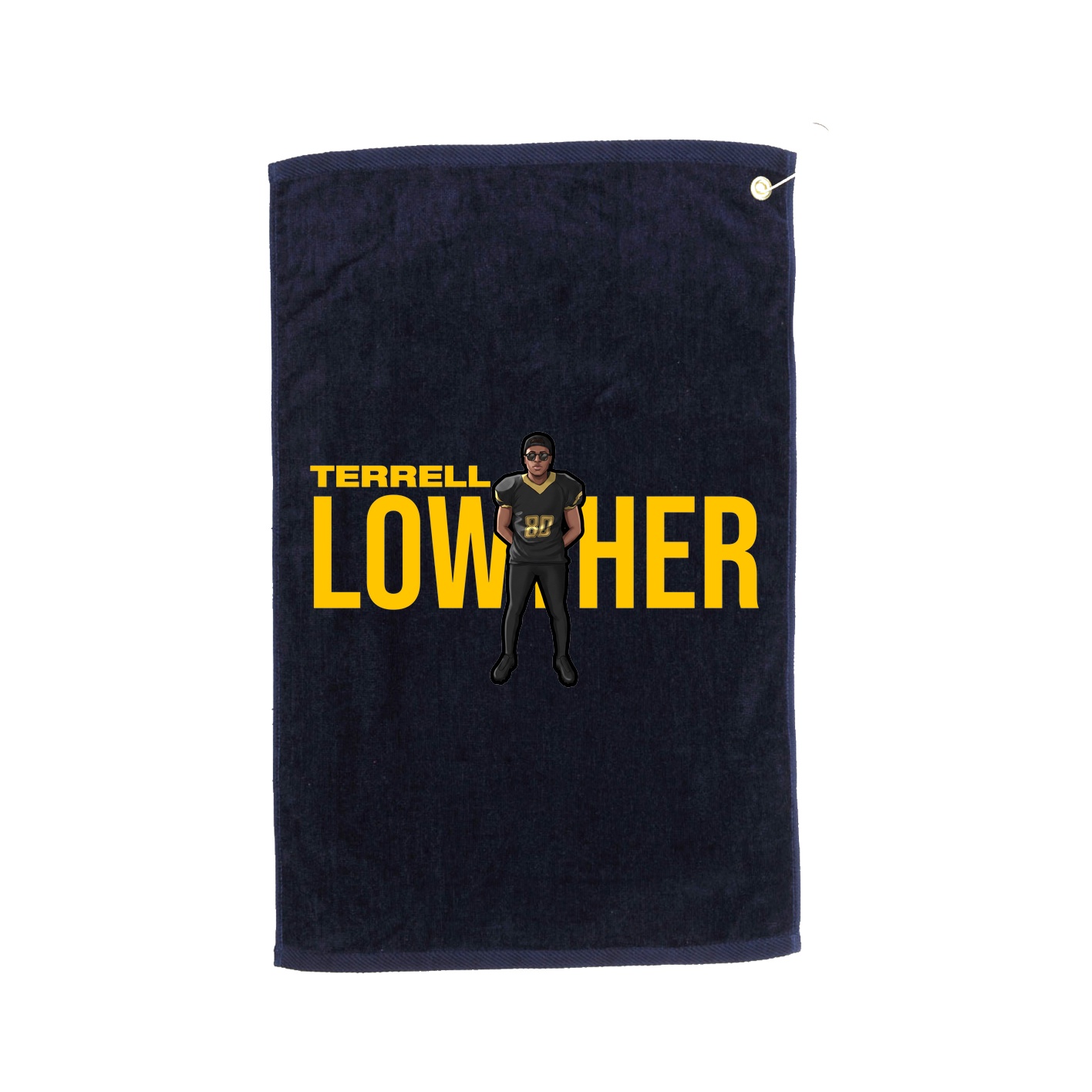 Golf Towel — Player Name in Navy