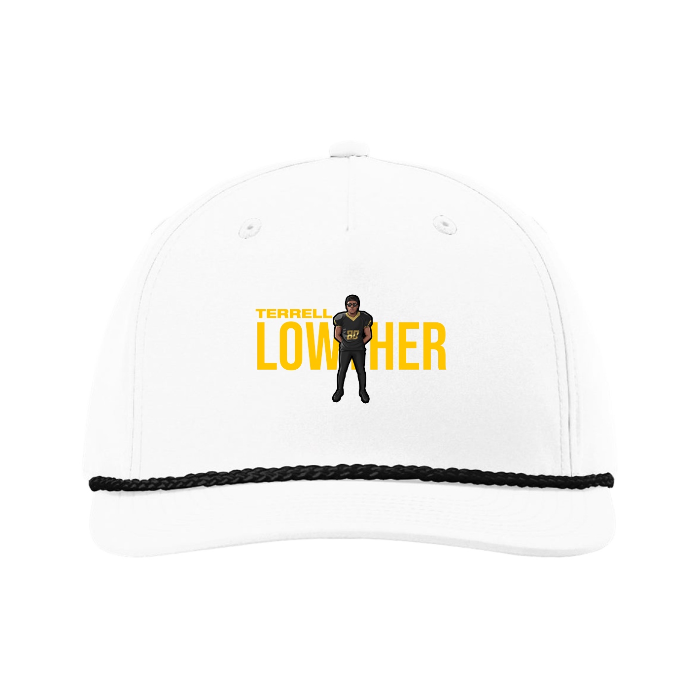 Five-Panel Classic Rope Cap — Player Name in White