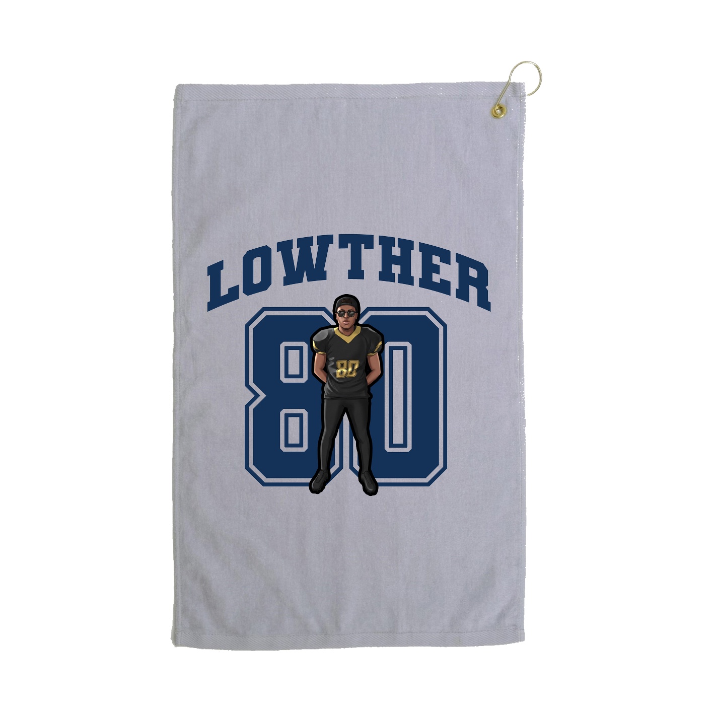 Golf Towel — Number in Grey