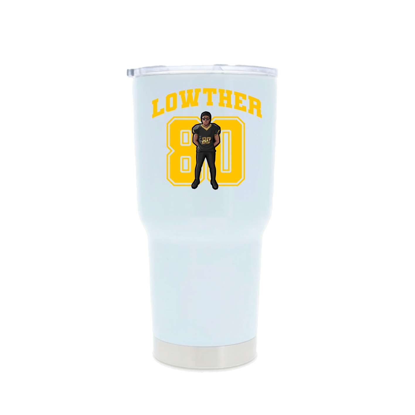 30oz Stainless Steel Tumbler — Number in White
