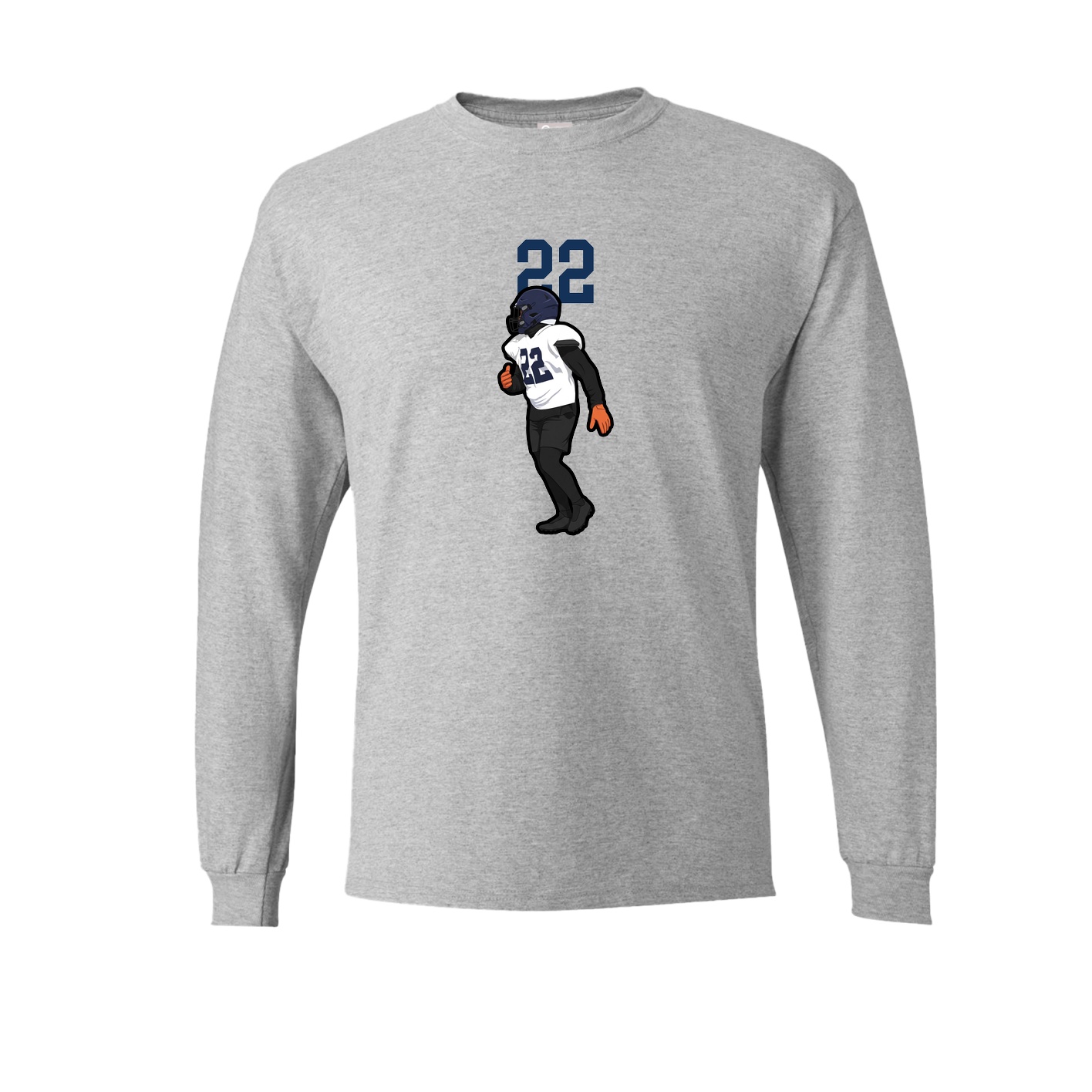 Long Sleeve Tee — Number Top in Grey