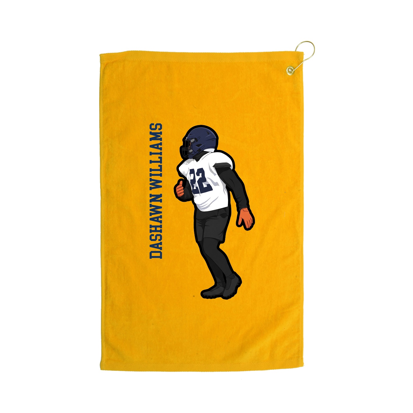 Golf Towel — Name Vertical in Gold