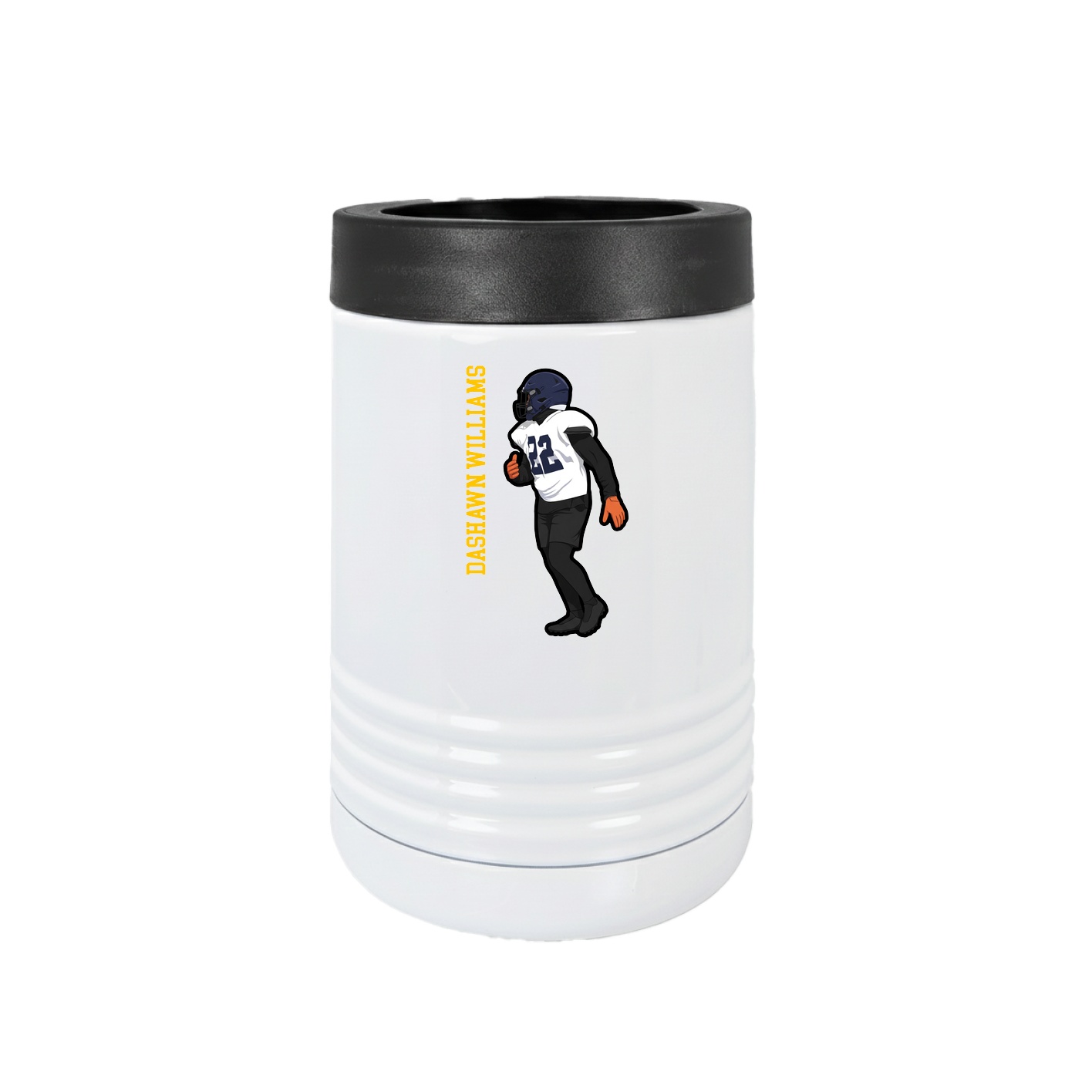 Beverage Holder — Name Vertical in White