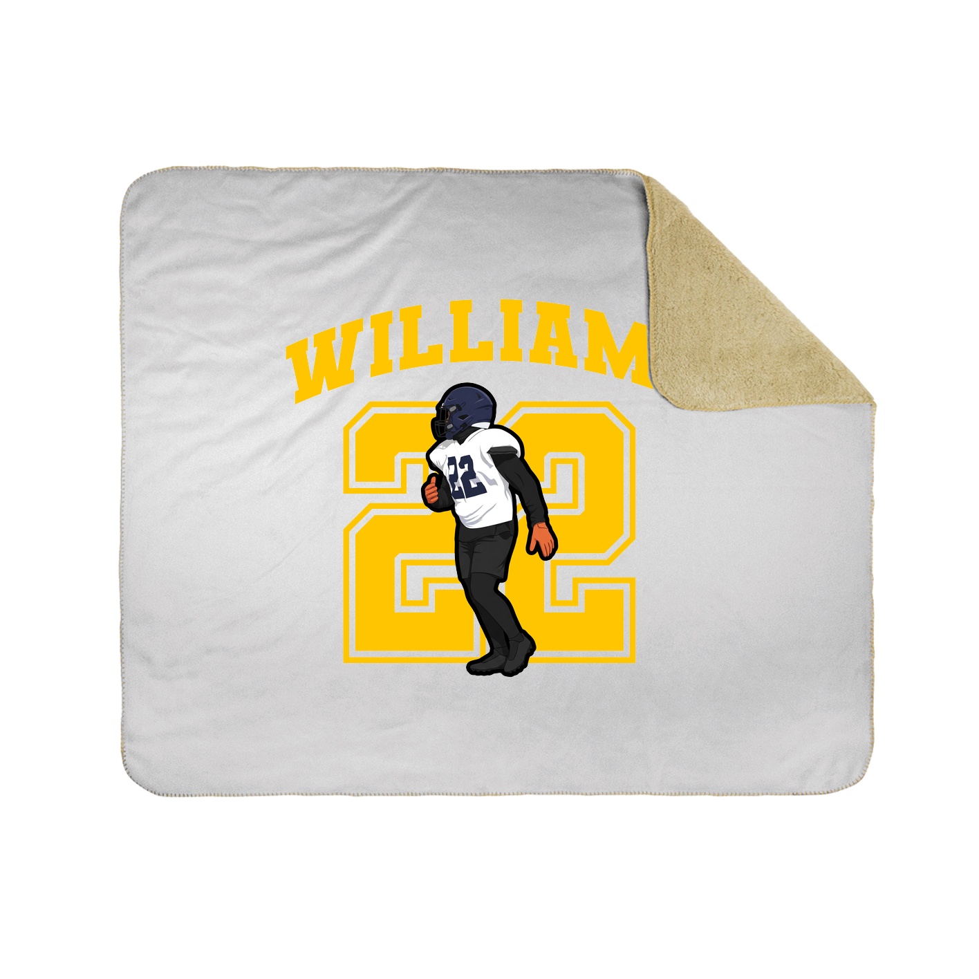 Throw Blanket — Number in White
