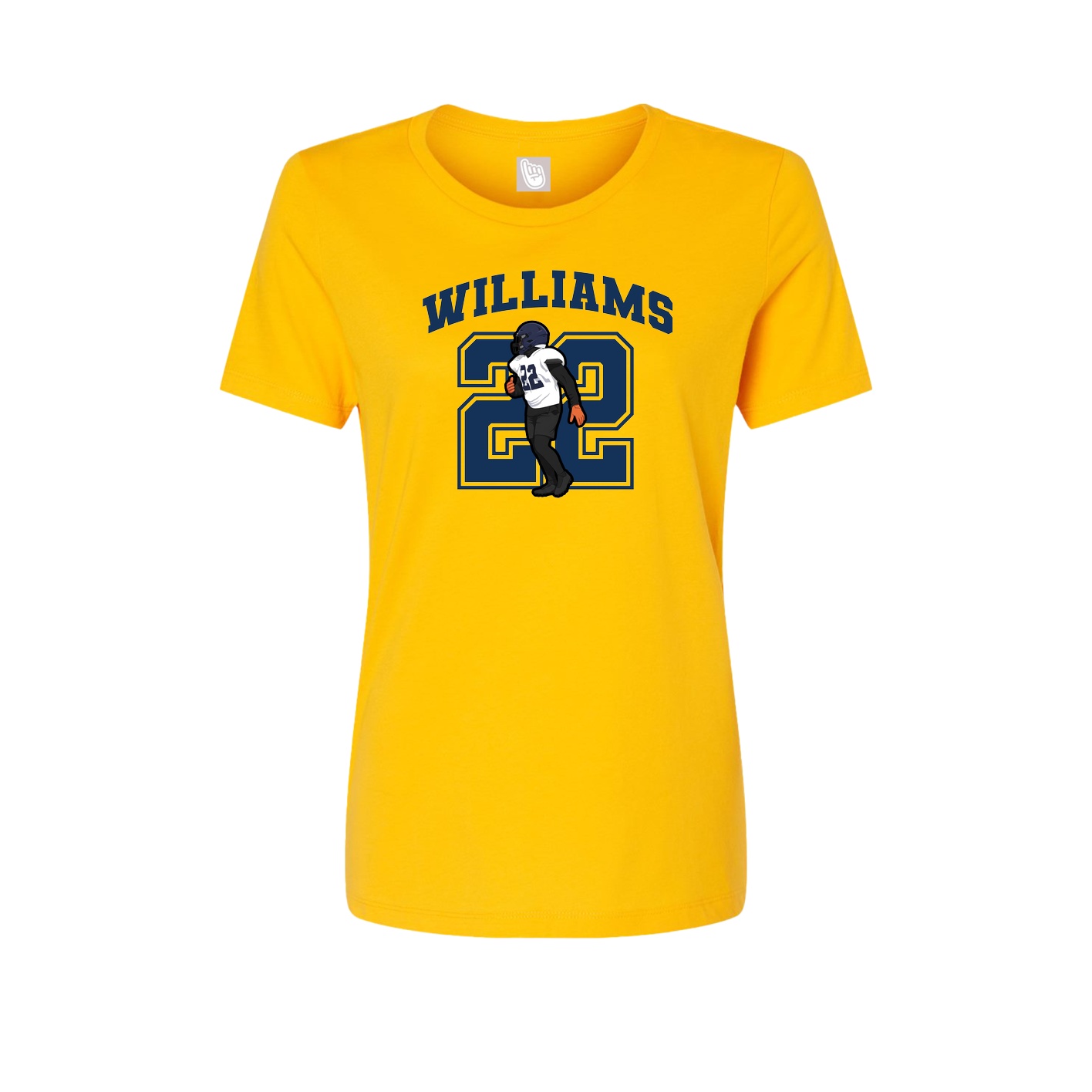 Fitted Women's Tee — Number in Gold