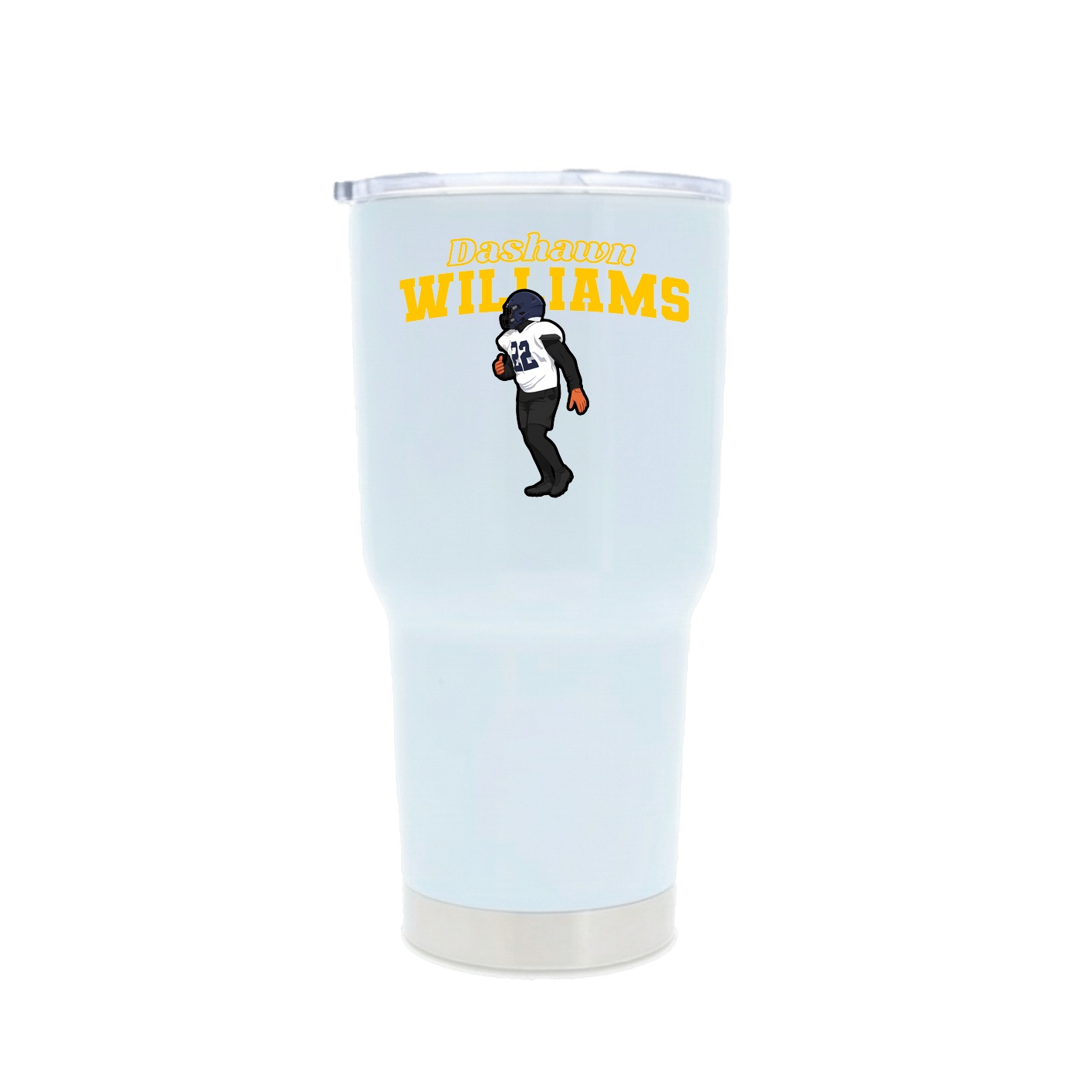 30oz Stainless Steel Tumbler — Name Arch in White