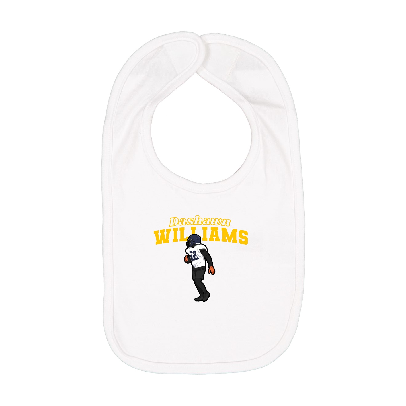 Infant Bib — Name Arch in White