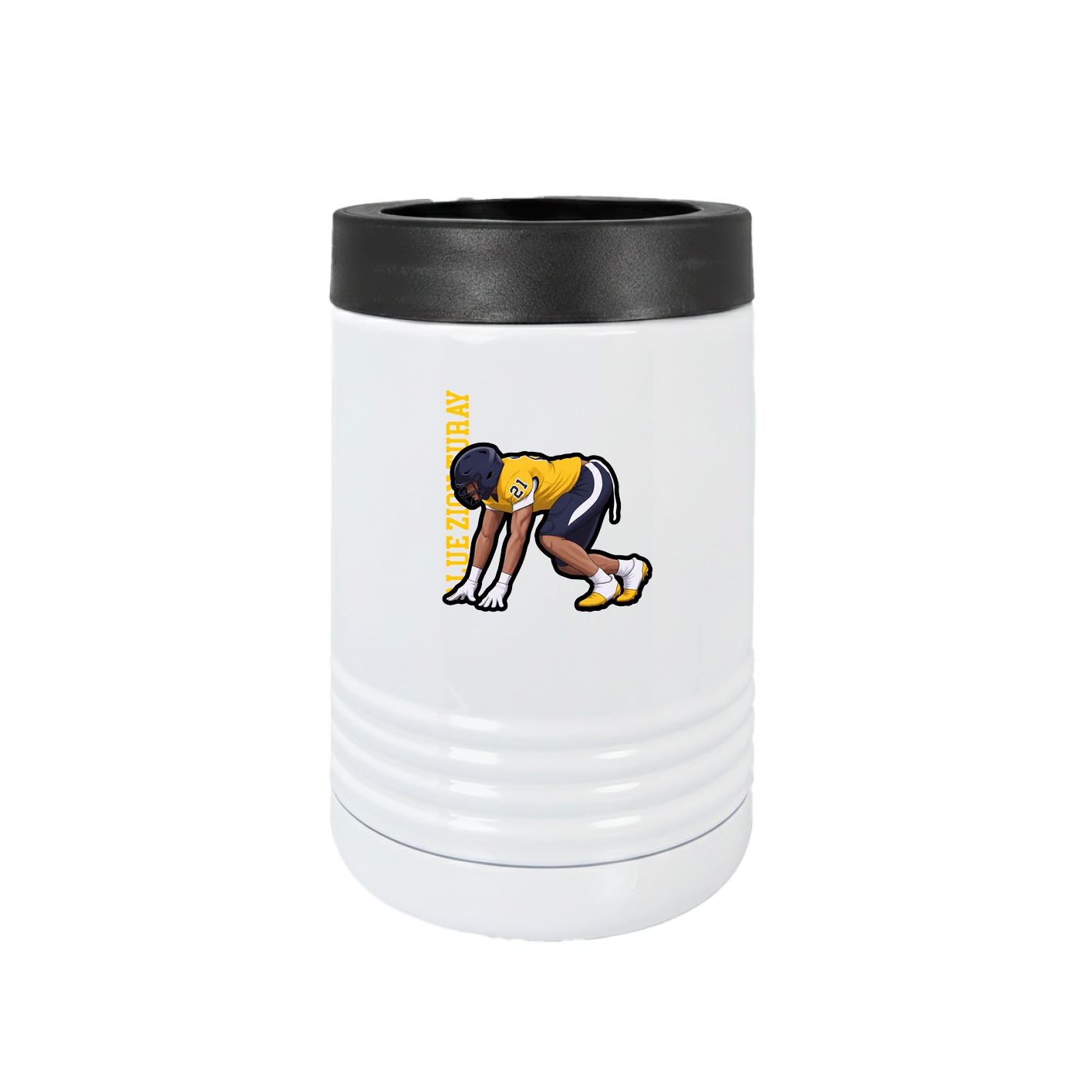 Beverage Holder — Name Vertical in White