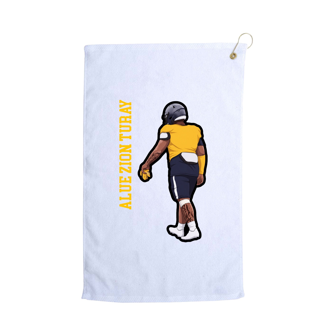 Golf Towel — Name Vertical in White