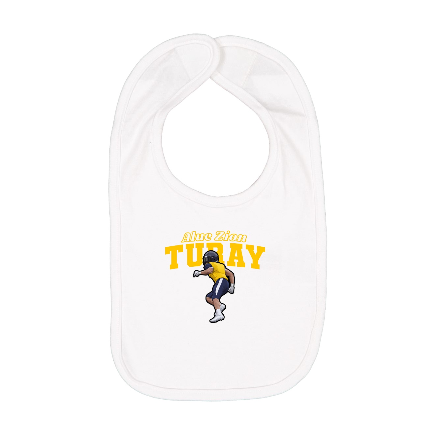 Infant Bib — Name Arch in White