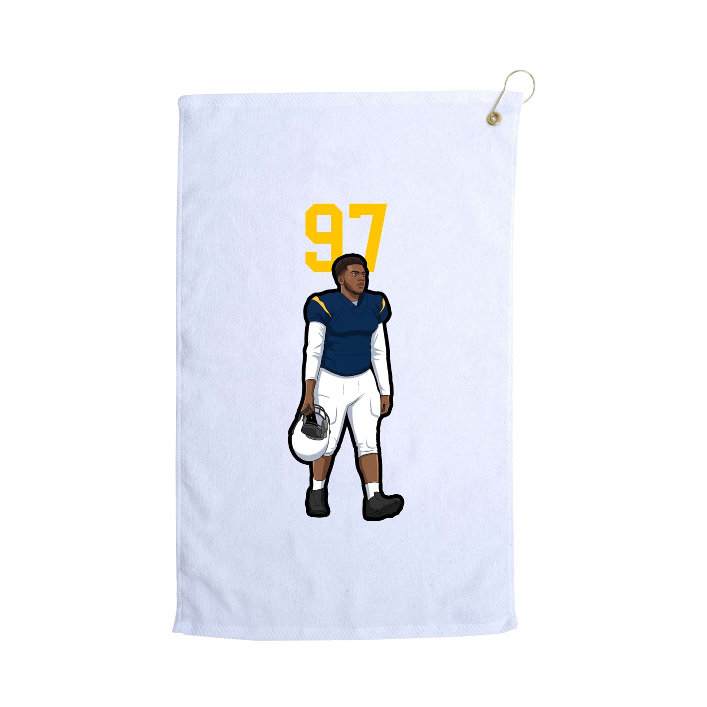 Golf Towel — Number Top in White