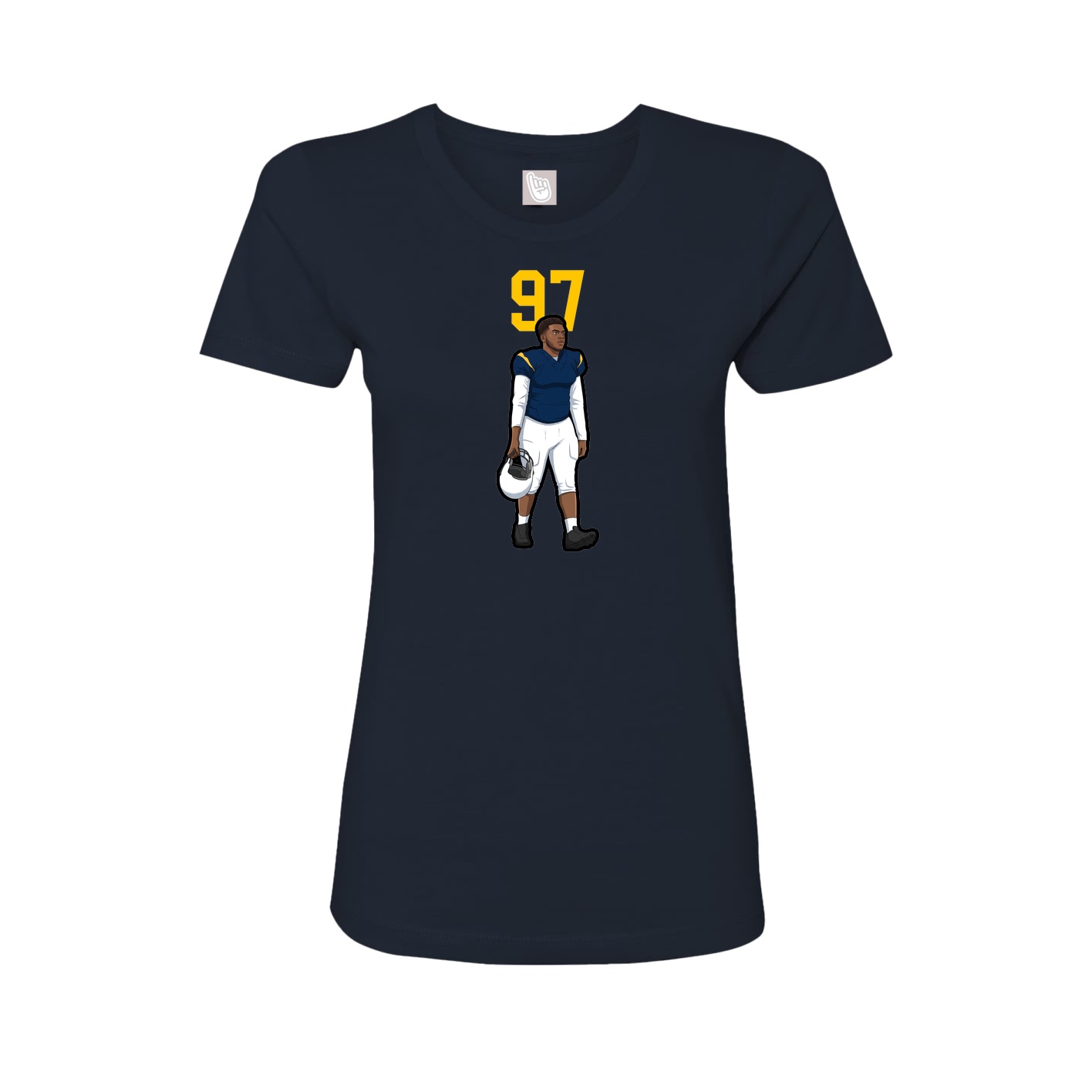 Fitted Women's Tee — Number Top in Navy
