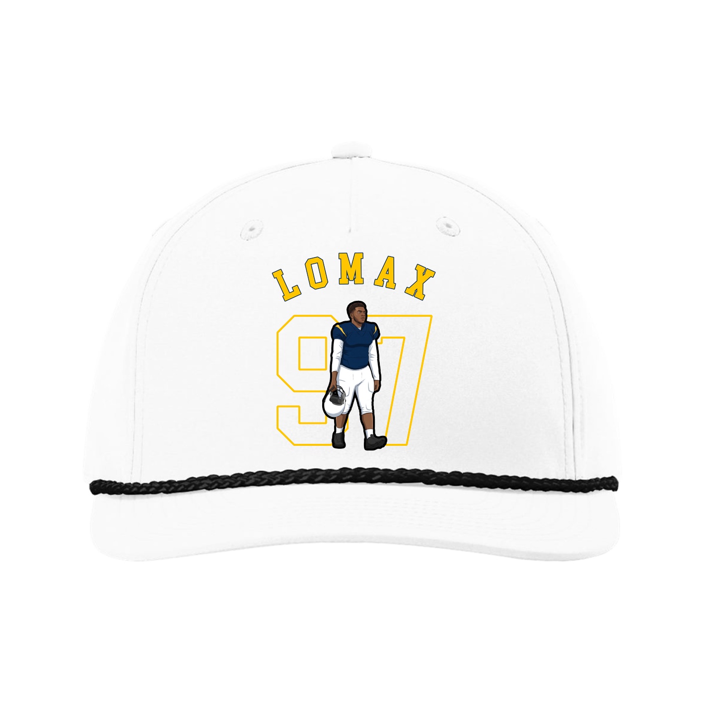Five-Panel Classic Rope Cap — Shirsey Arch in White