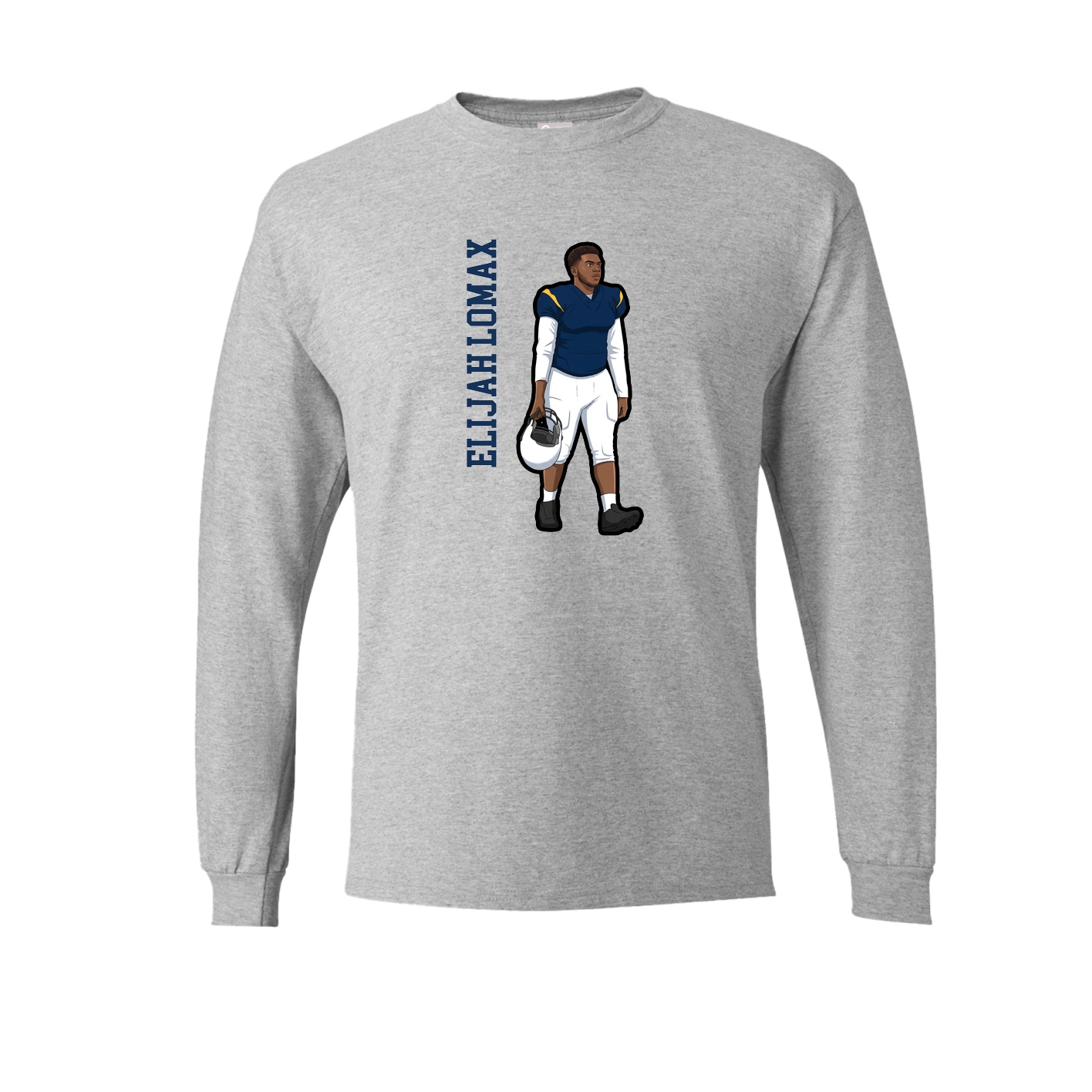 Long Sleeve Tee — Name Vertical in Grey