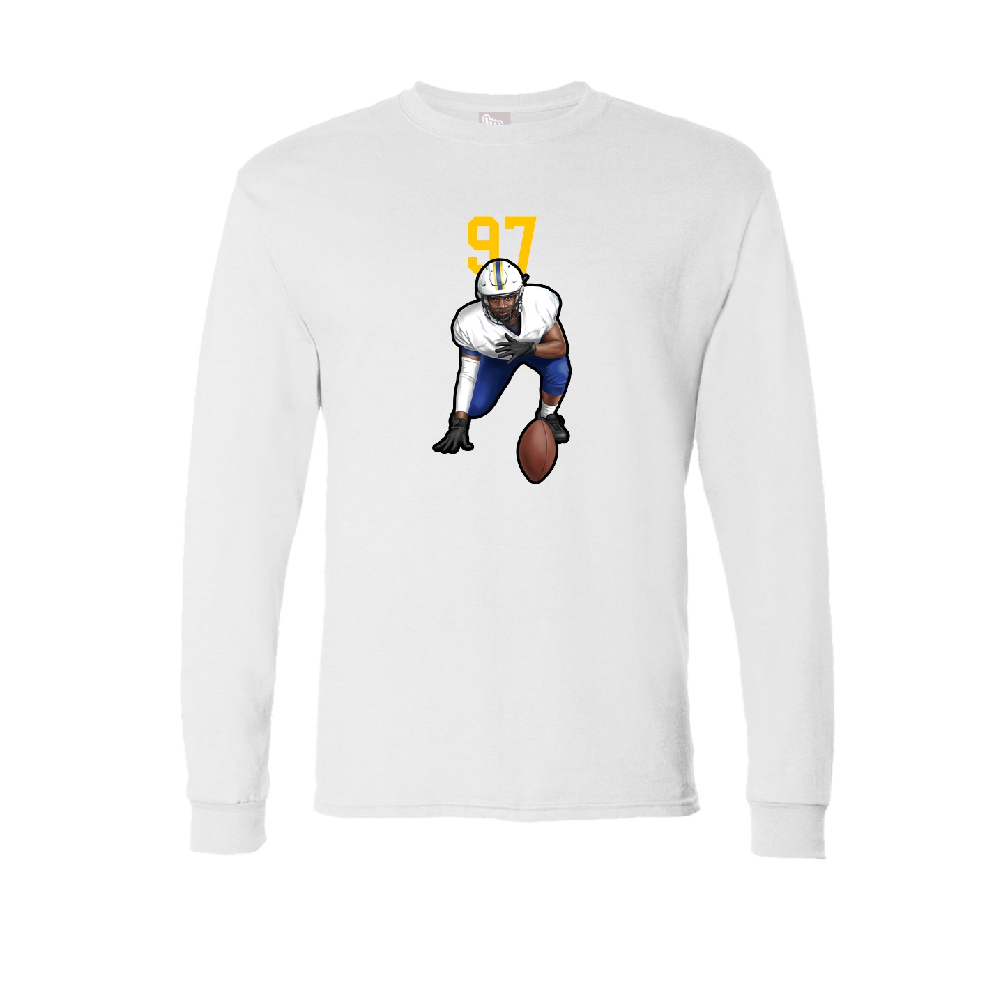 Long Sleeve Tee — Number Top in White