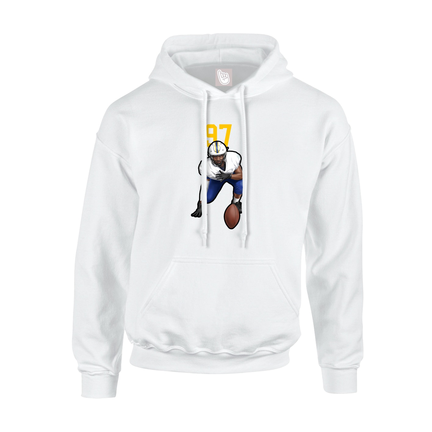 Youth Hoodie — Number Top in White