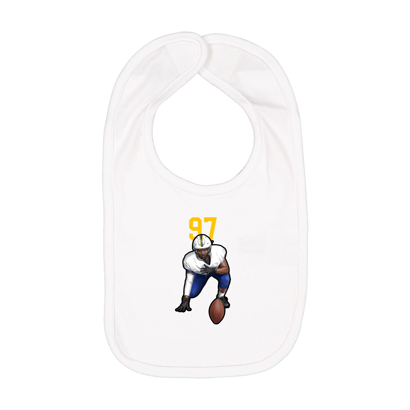 Infant Bib — Number Top in White
