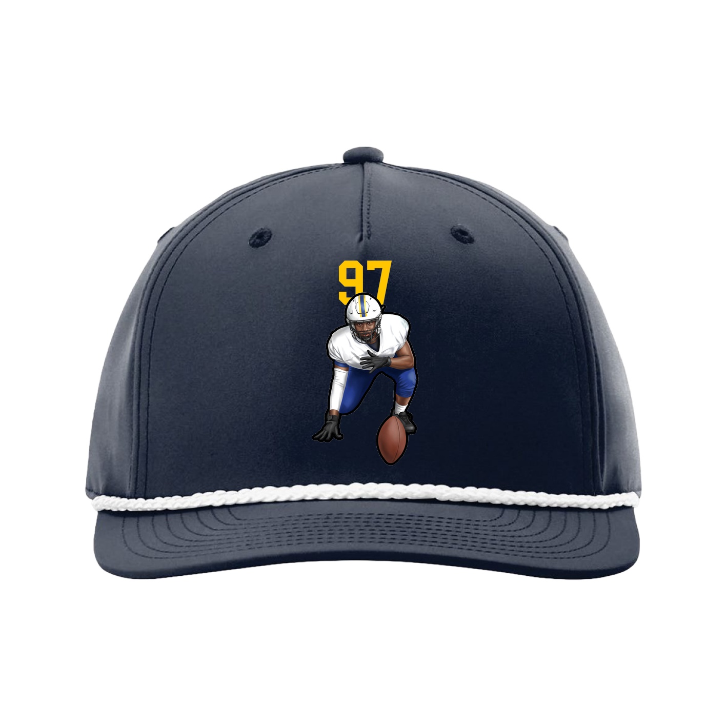 Five-Panel Classic Rope Cap — Number Top in Navy