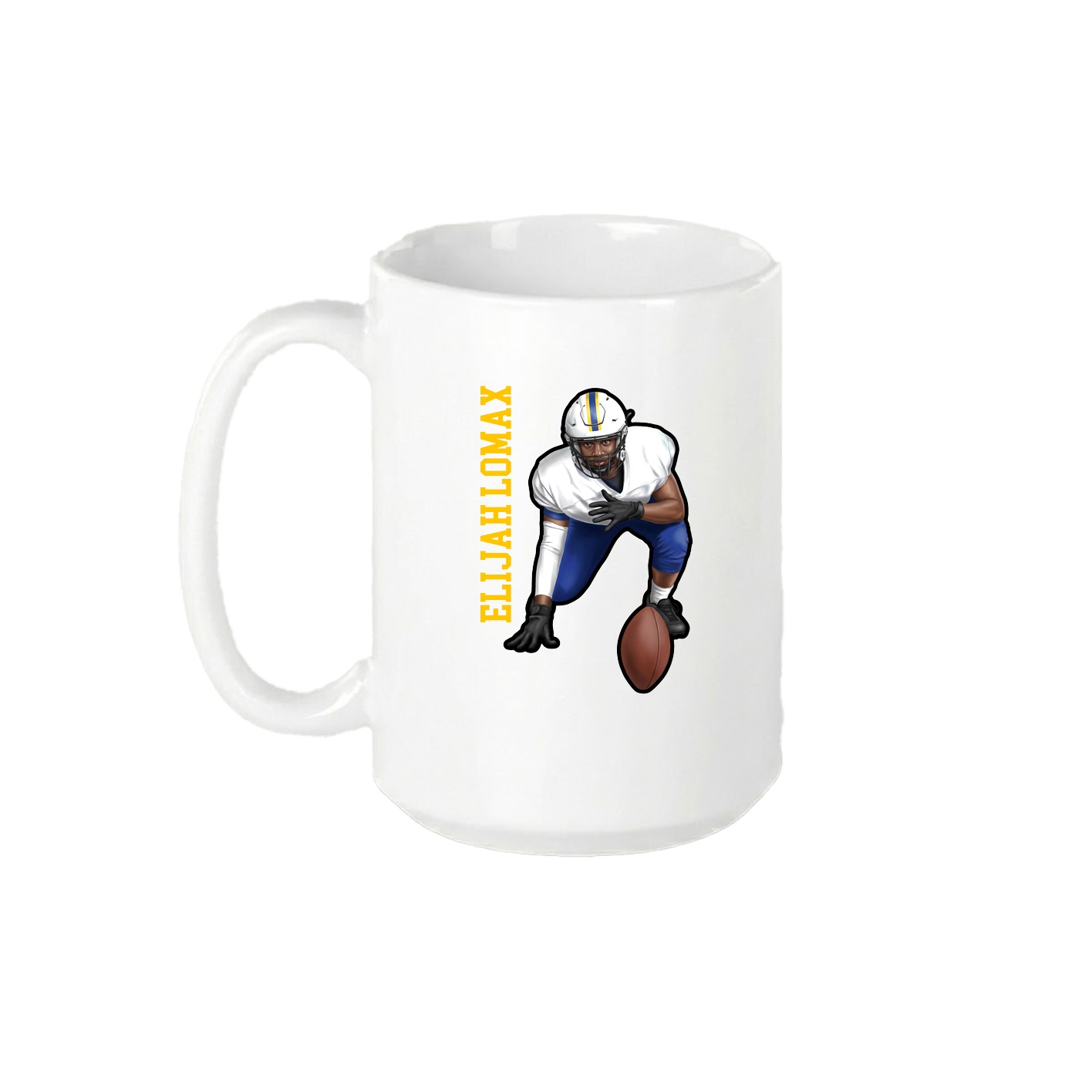 15oz Coffee Mug — Name Vertical in White