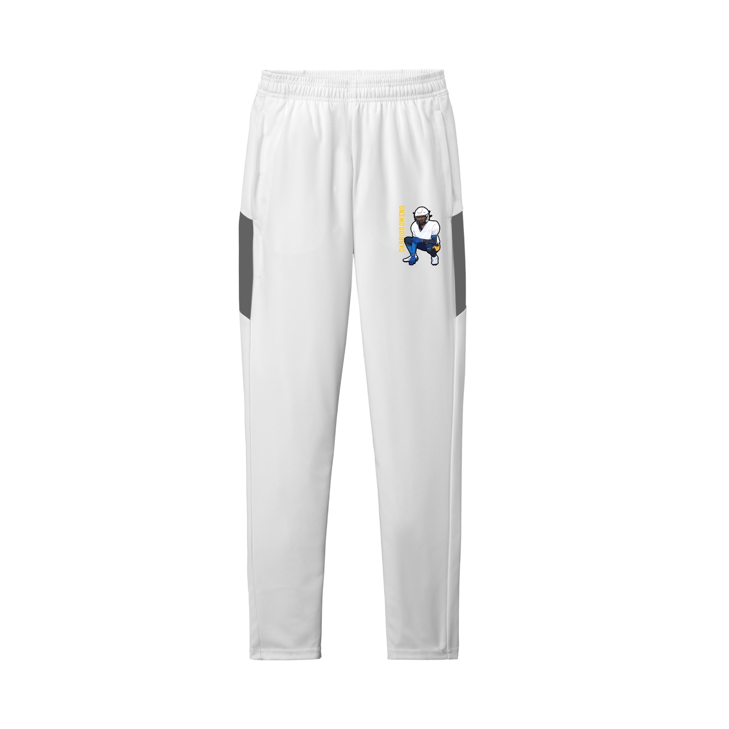 Team Travel Pant — Name Vertical in White/Grey