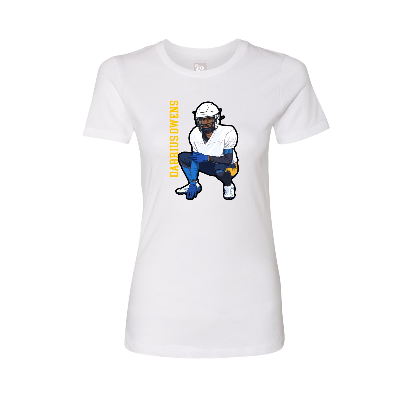 Womens Tee — Name Vertical in White