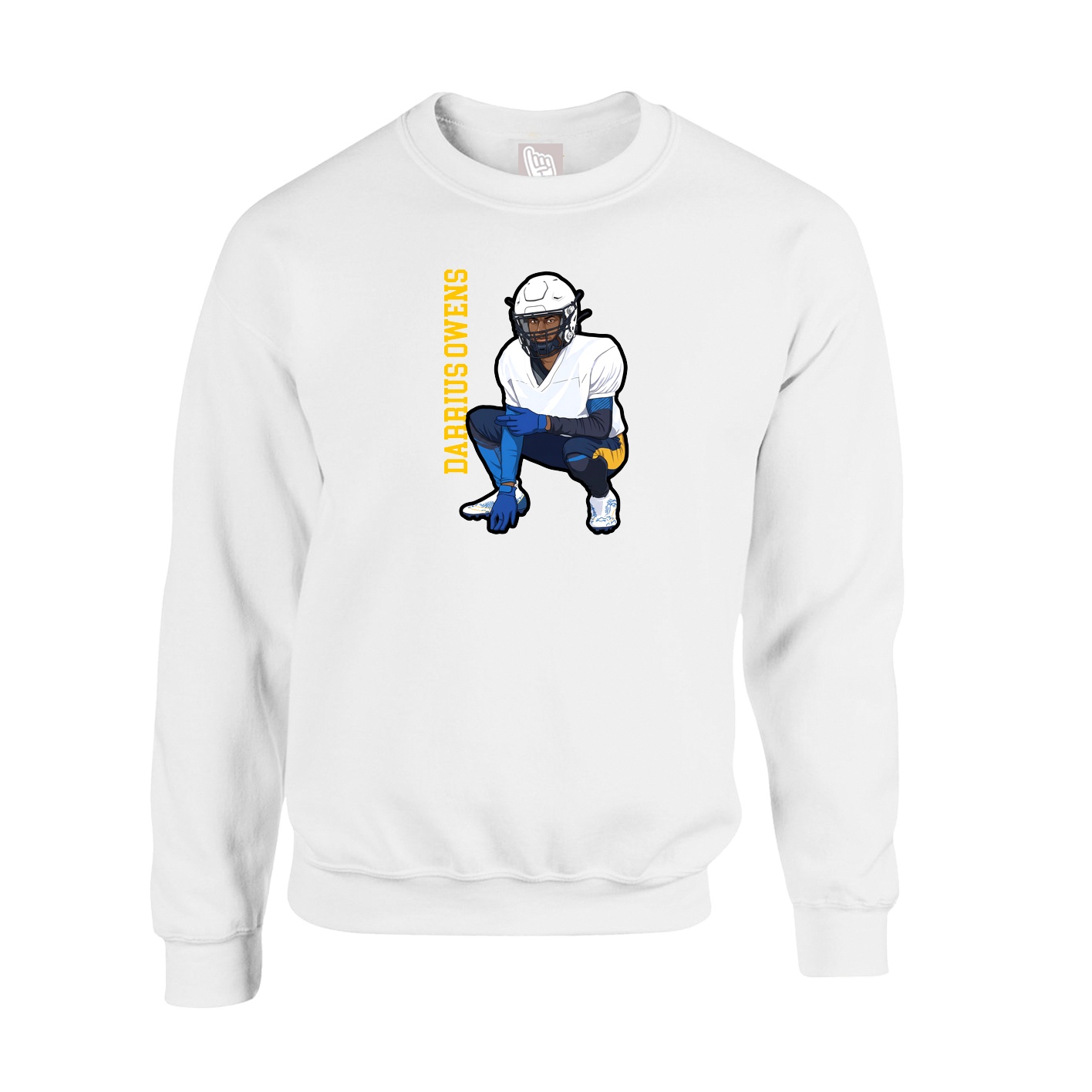 Fleece Crew — Name Vertical in White