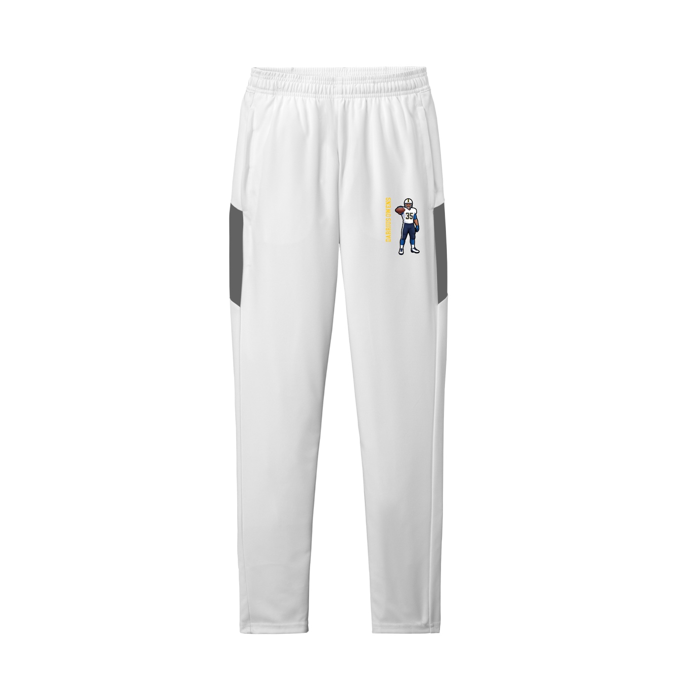 Team Travel Pant — Name Vertical in White/Grey