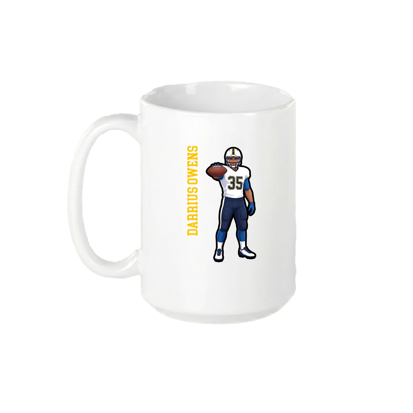 15oz Coffee Mug — Name Vertical in White