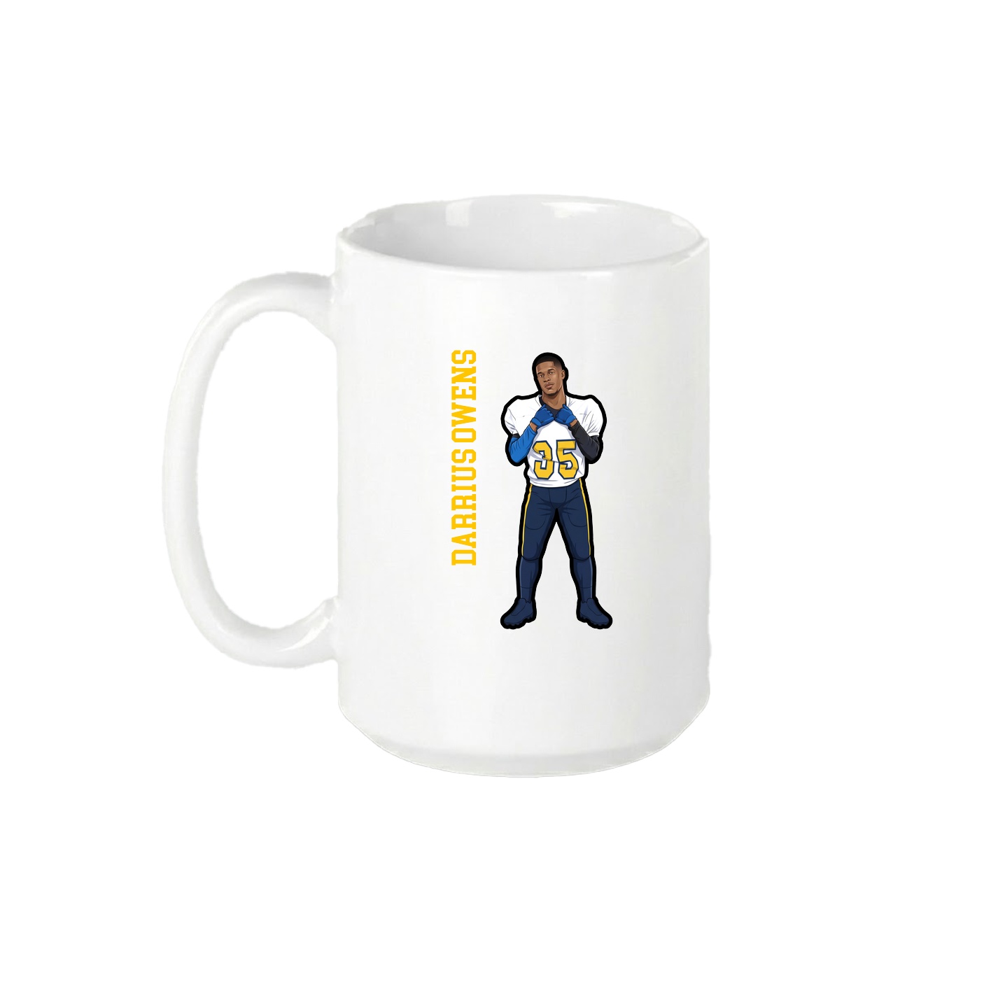 15oz Coffee Mug — Name Vertical in White