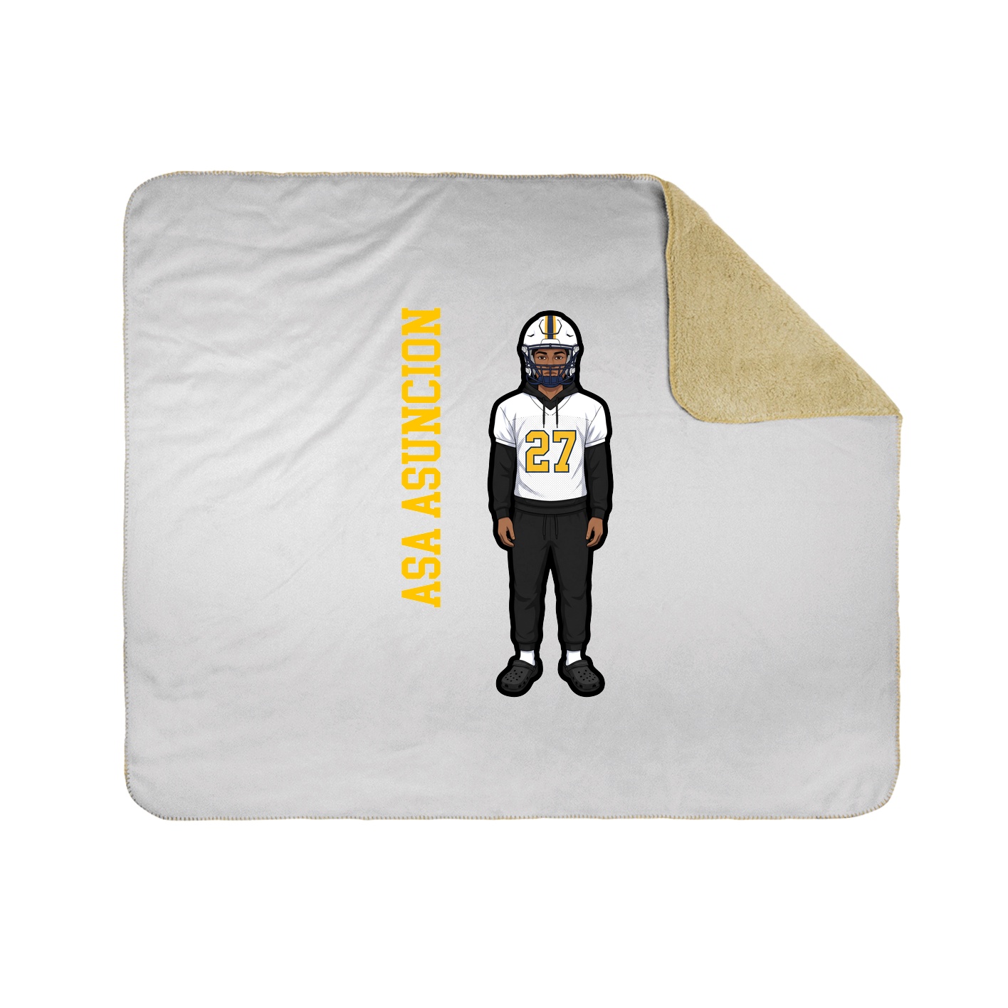 Throw Blanket — Name Vertical in White