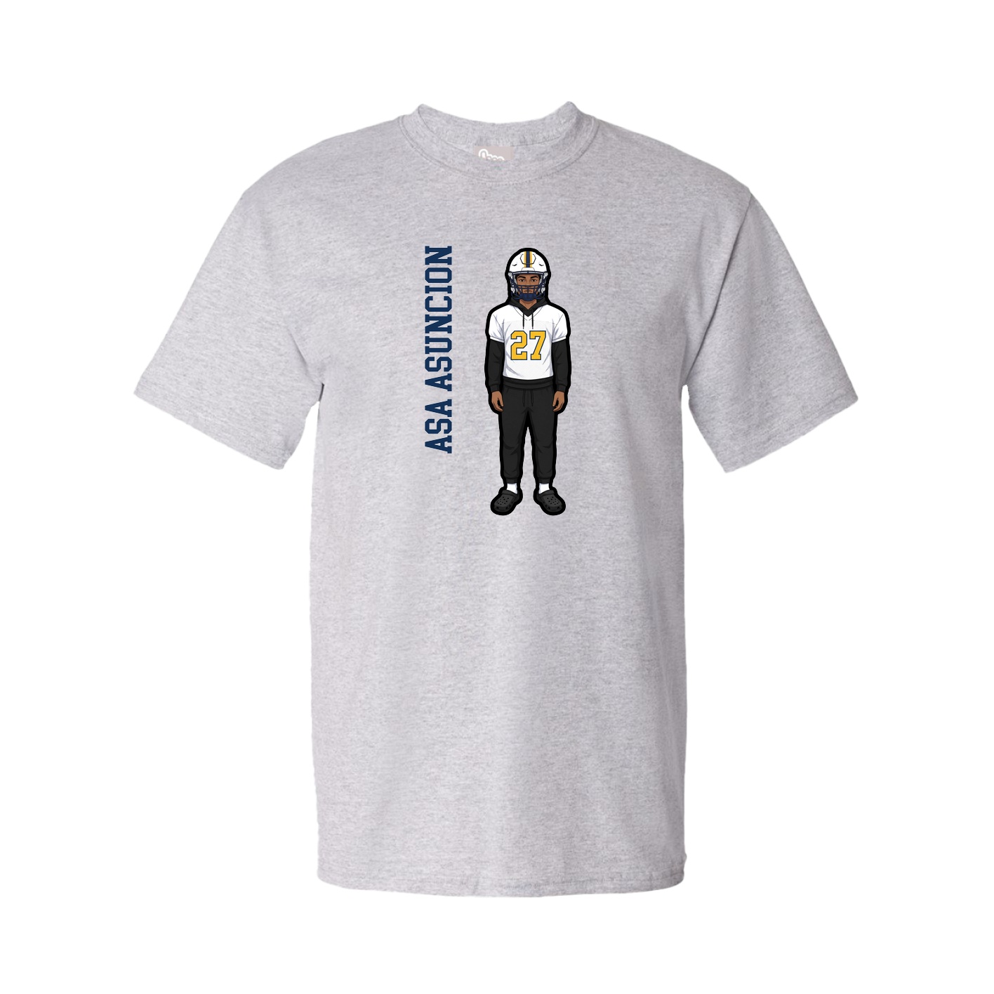 Youth Tee — Name Vertical in Grey