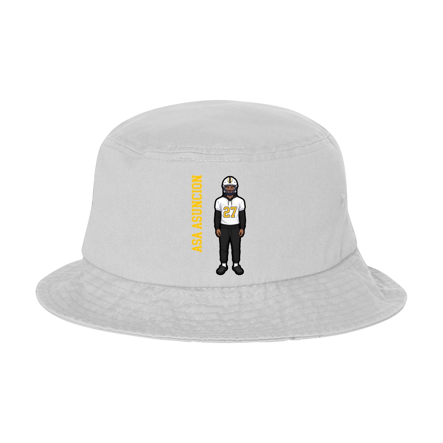Bucket Cap — Name Vertical in White