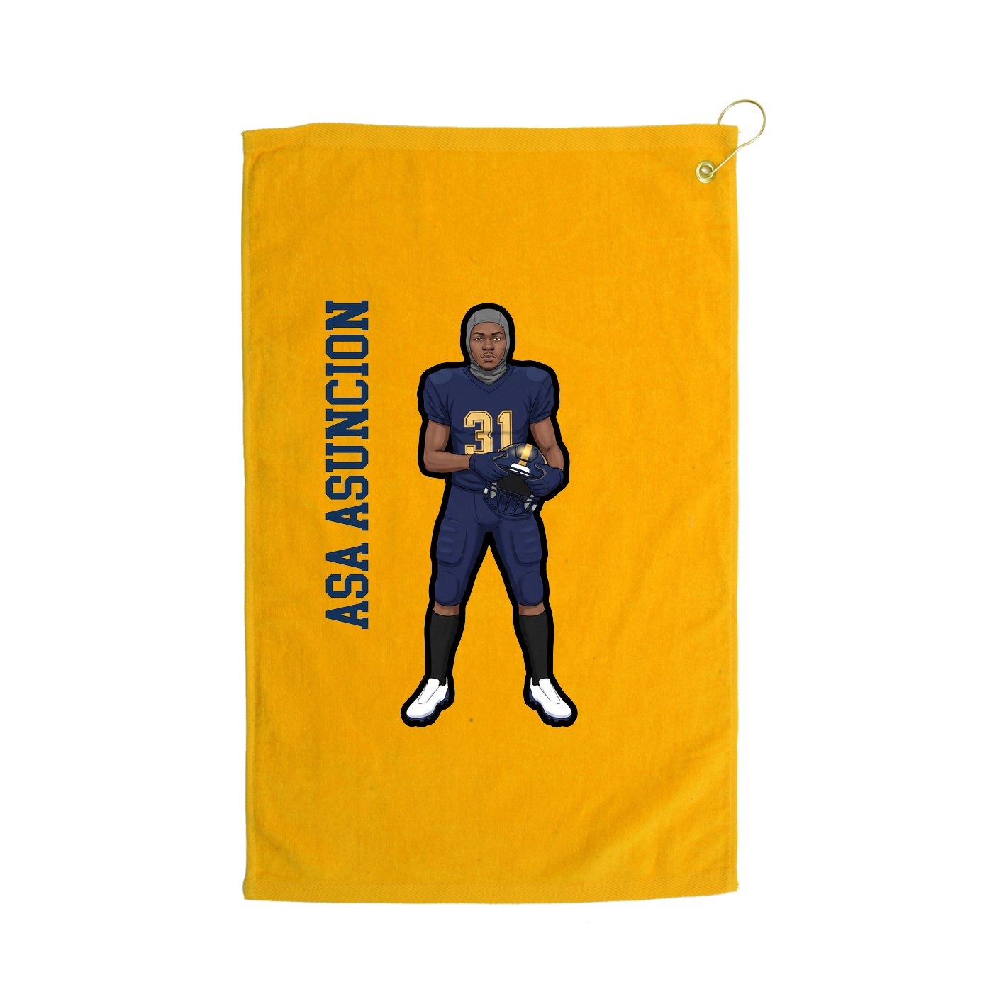 Golf Towel — Name Vertical in Gold