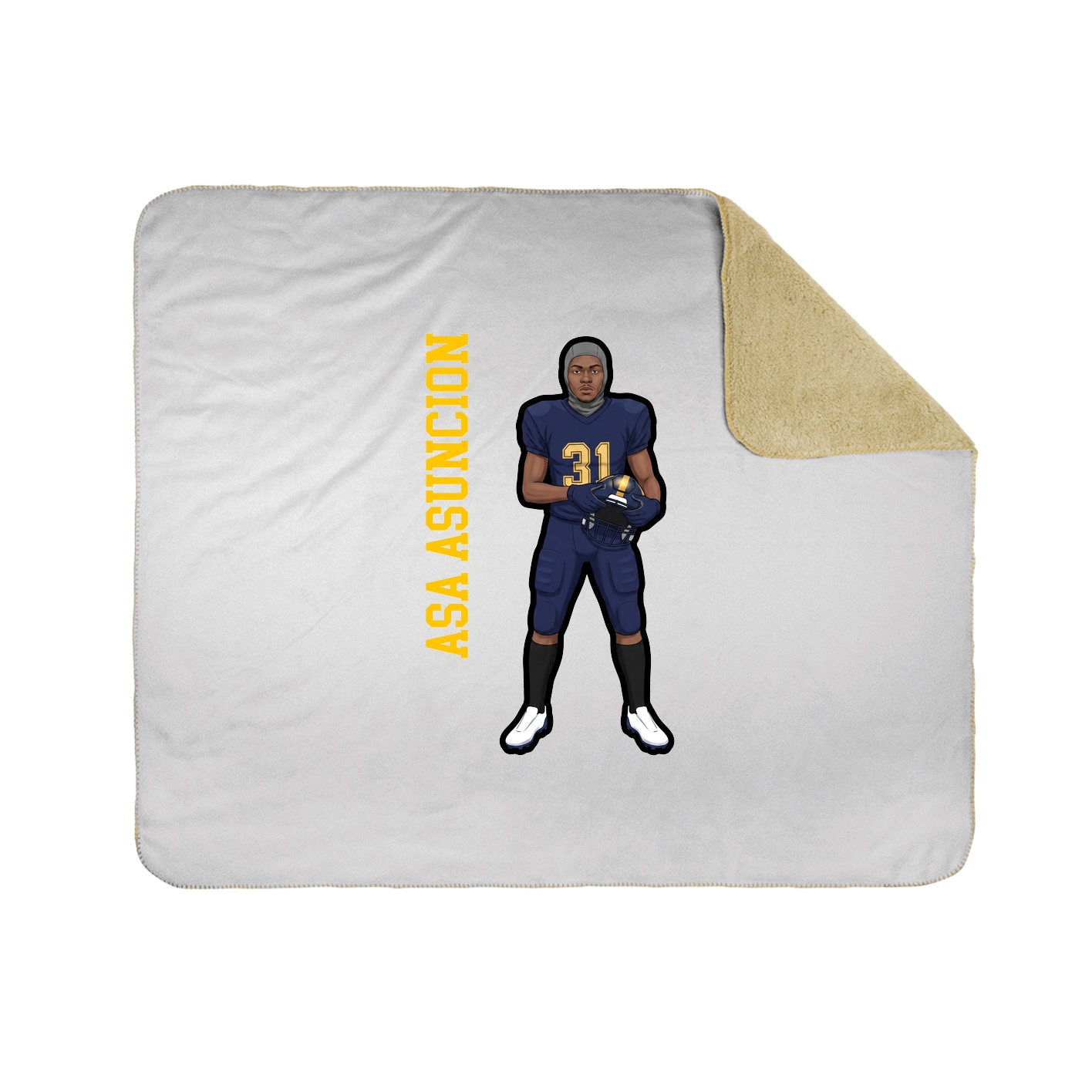 Throw Blanket — Name Vertical in White