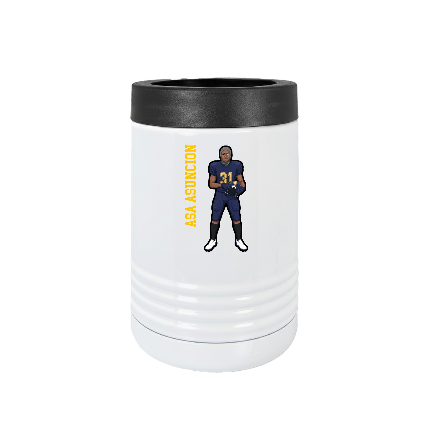 Beverage Holder — Name Vertical in White
