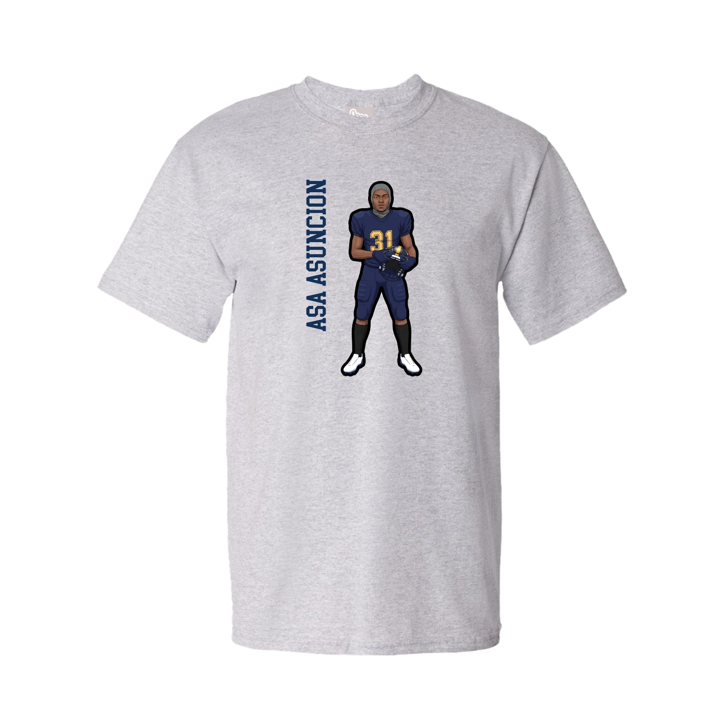 Tee — Name Vertical in Grey