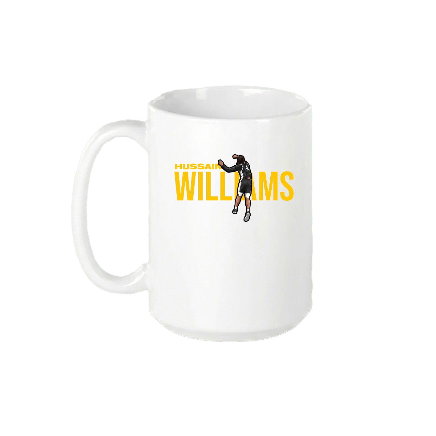 15oz Coffee Mug — Player Name in White