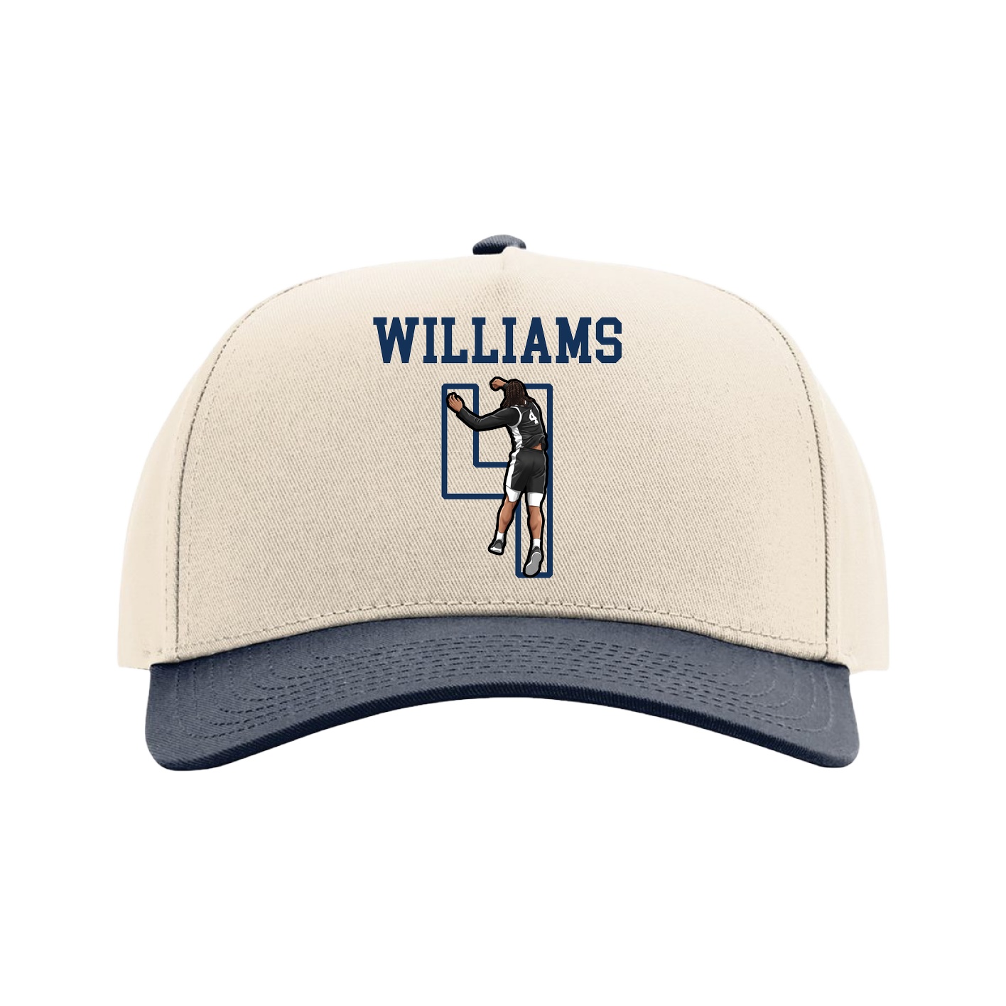 Full Fabric Five-Panel Champ Cap — Shirsey in Cream/Navy