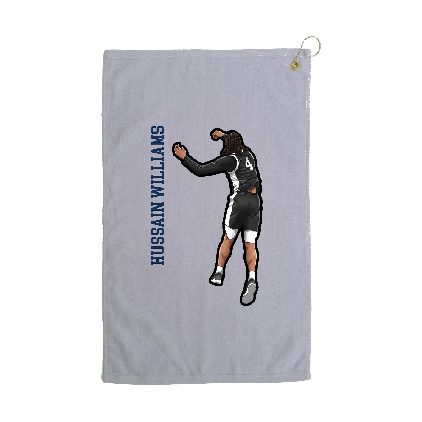 Golf Towel — Name Vertical in Grey