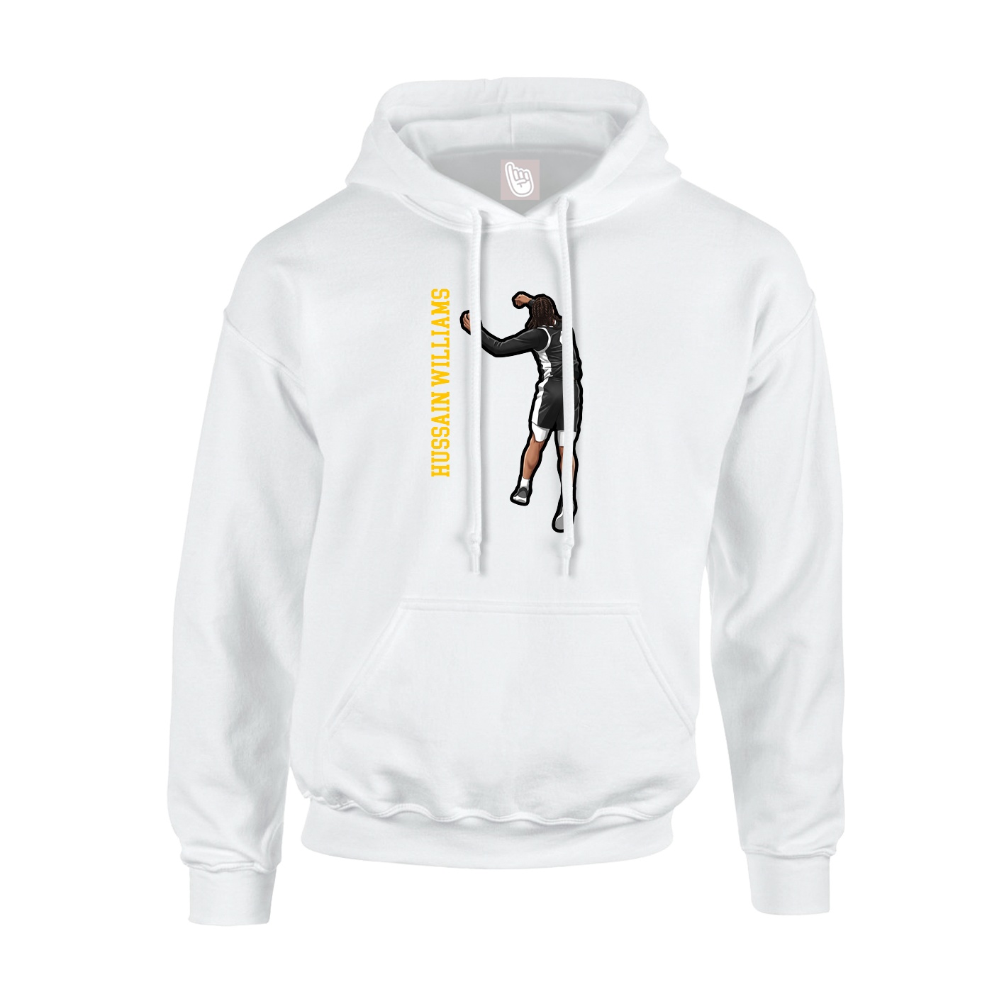 Hoodie — Name Vertical in White