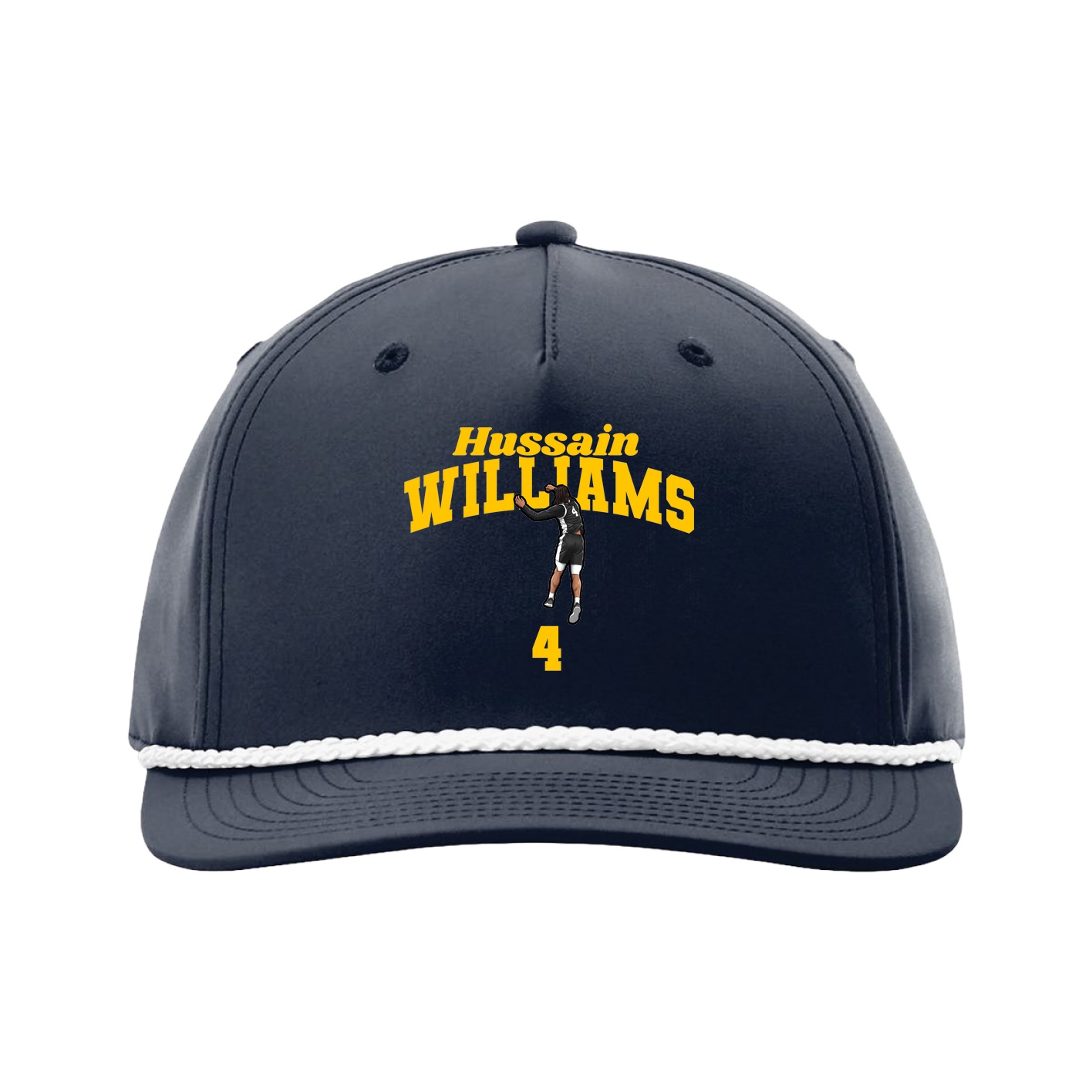 Five-Panel Classic Rope Cap — Signature Arch in Navy