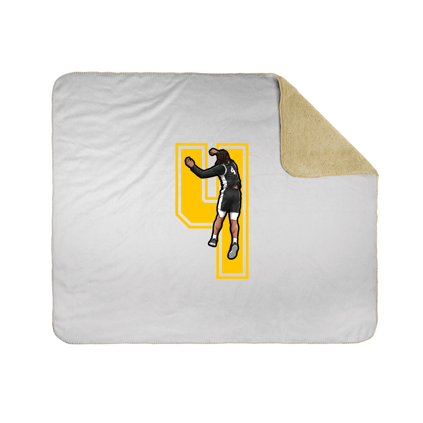 Throw Blanket — Number in White
