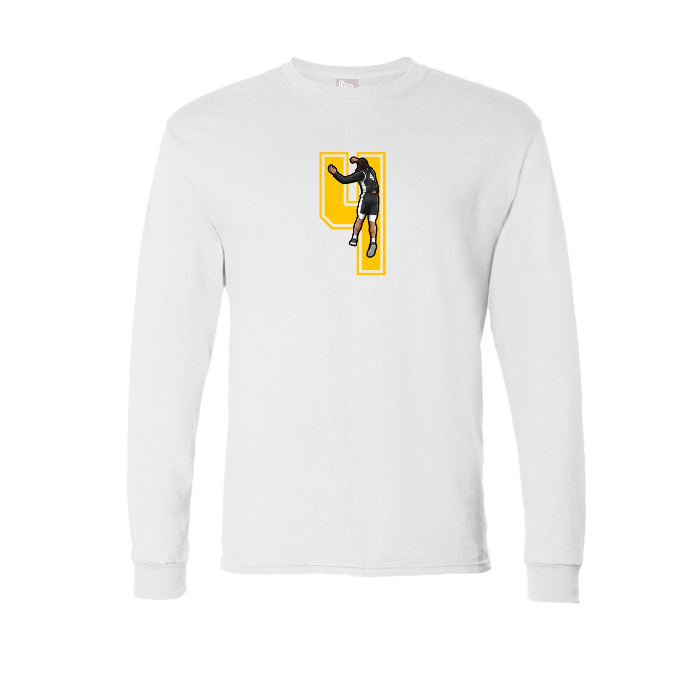 Long Sleeve Tee — Number in White