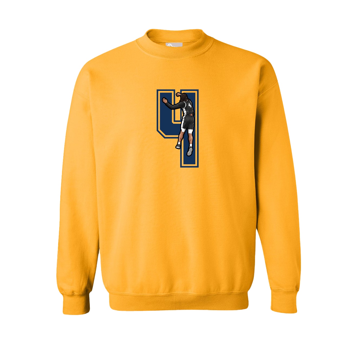 Fleece Crew — Number in Gold