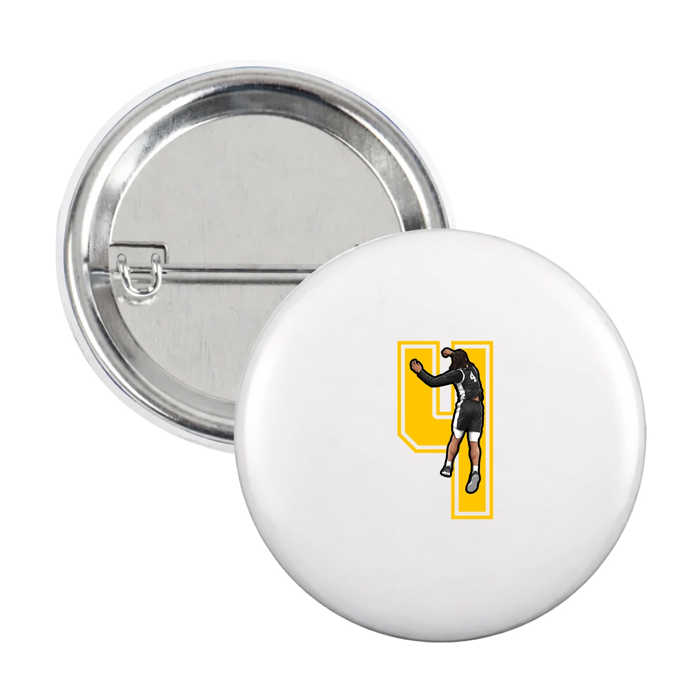Game Day Button — Number in White