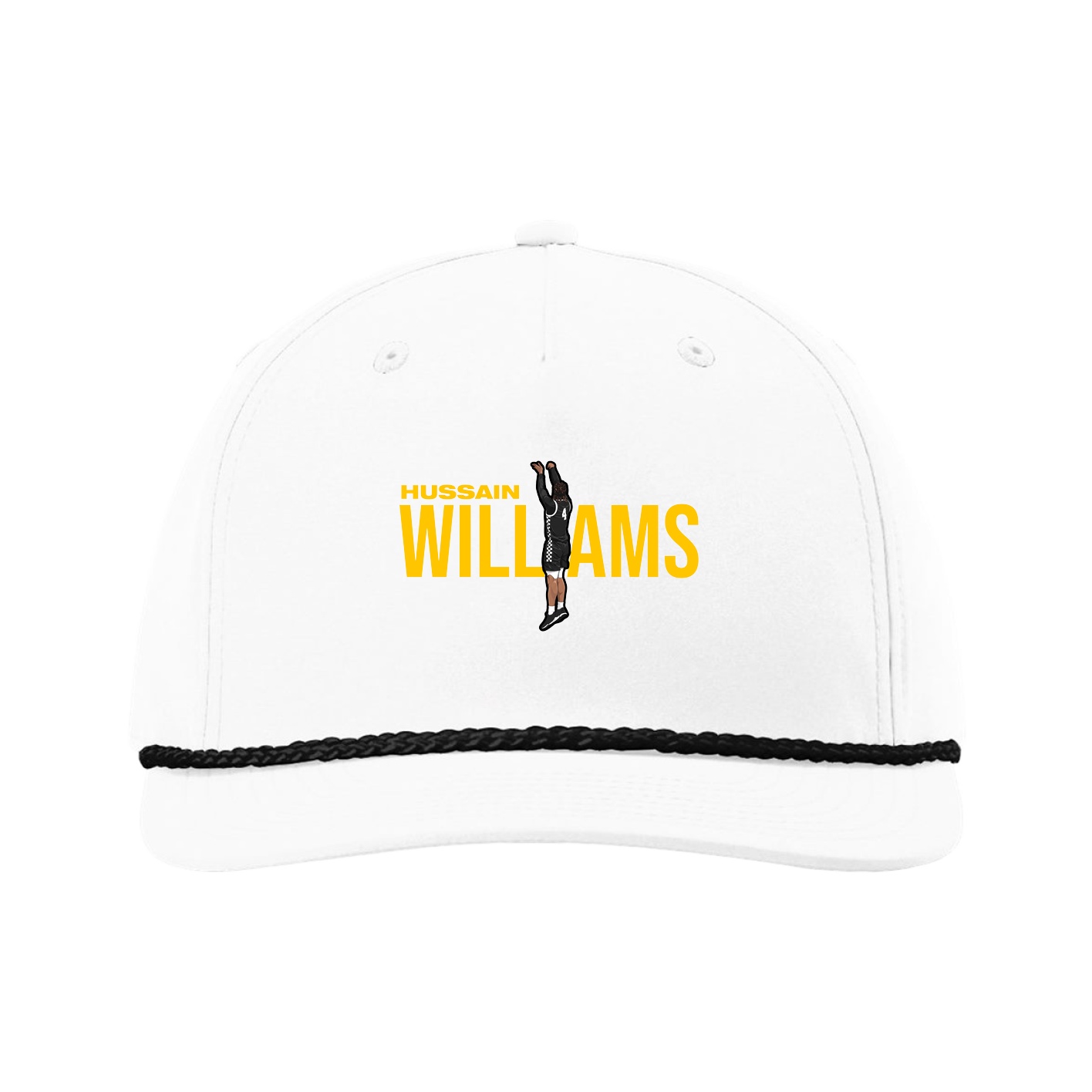 Five-Panel Classic Rope Cap — Player Name in White